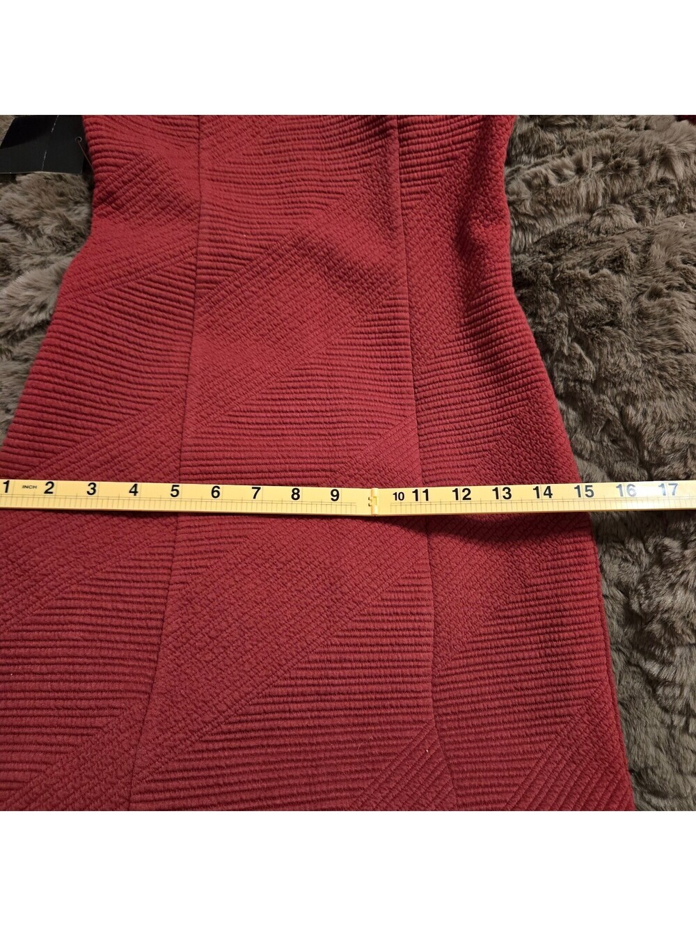 Bebe Red Textured Long Sleeve Bodycon Dress Y2K NWT Retail $149 - Picture 7 of 9
